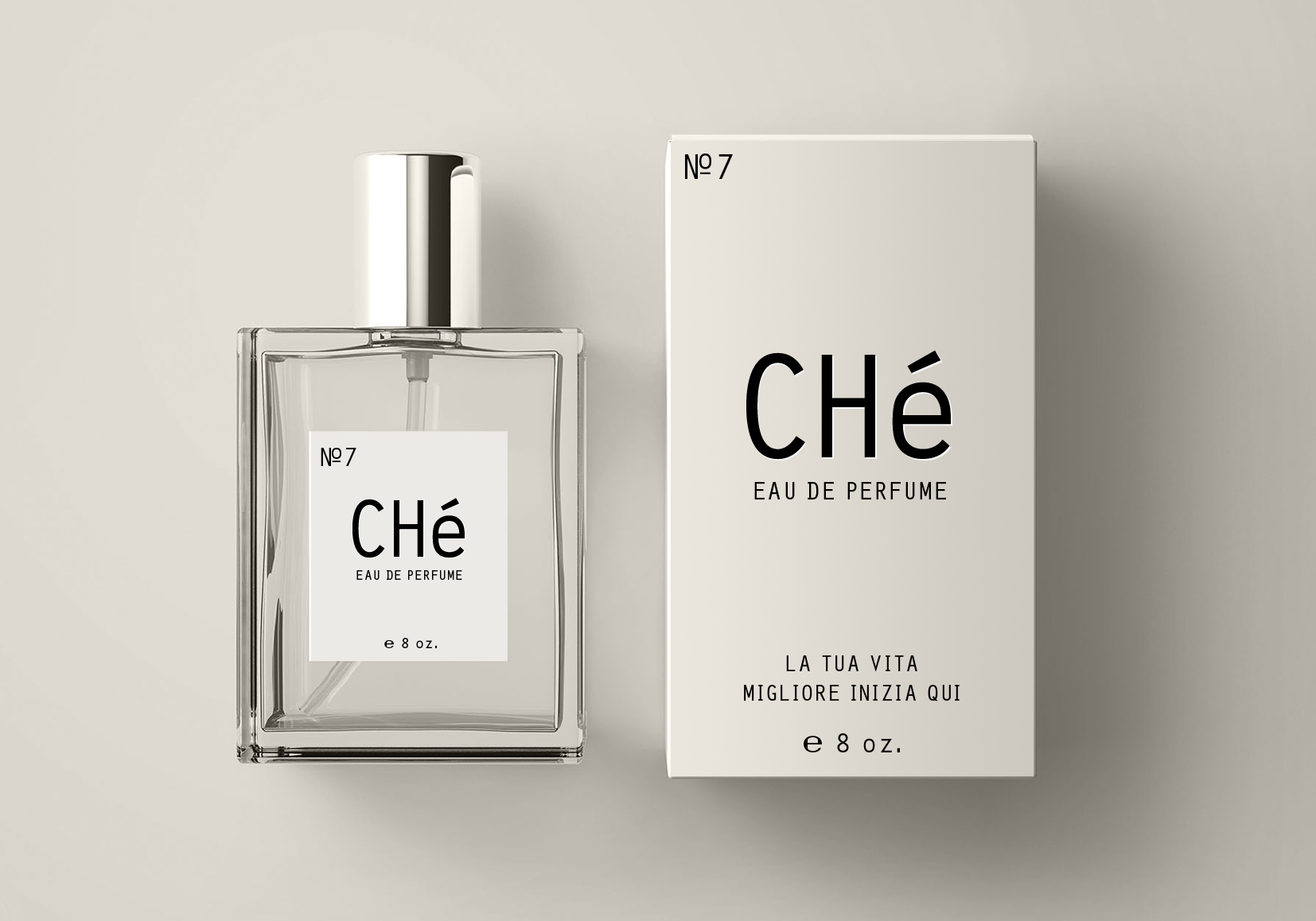 Perfume mockup with font