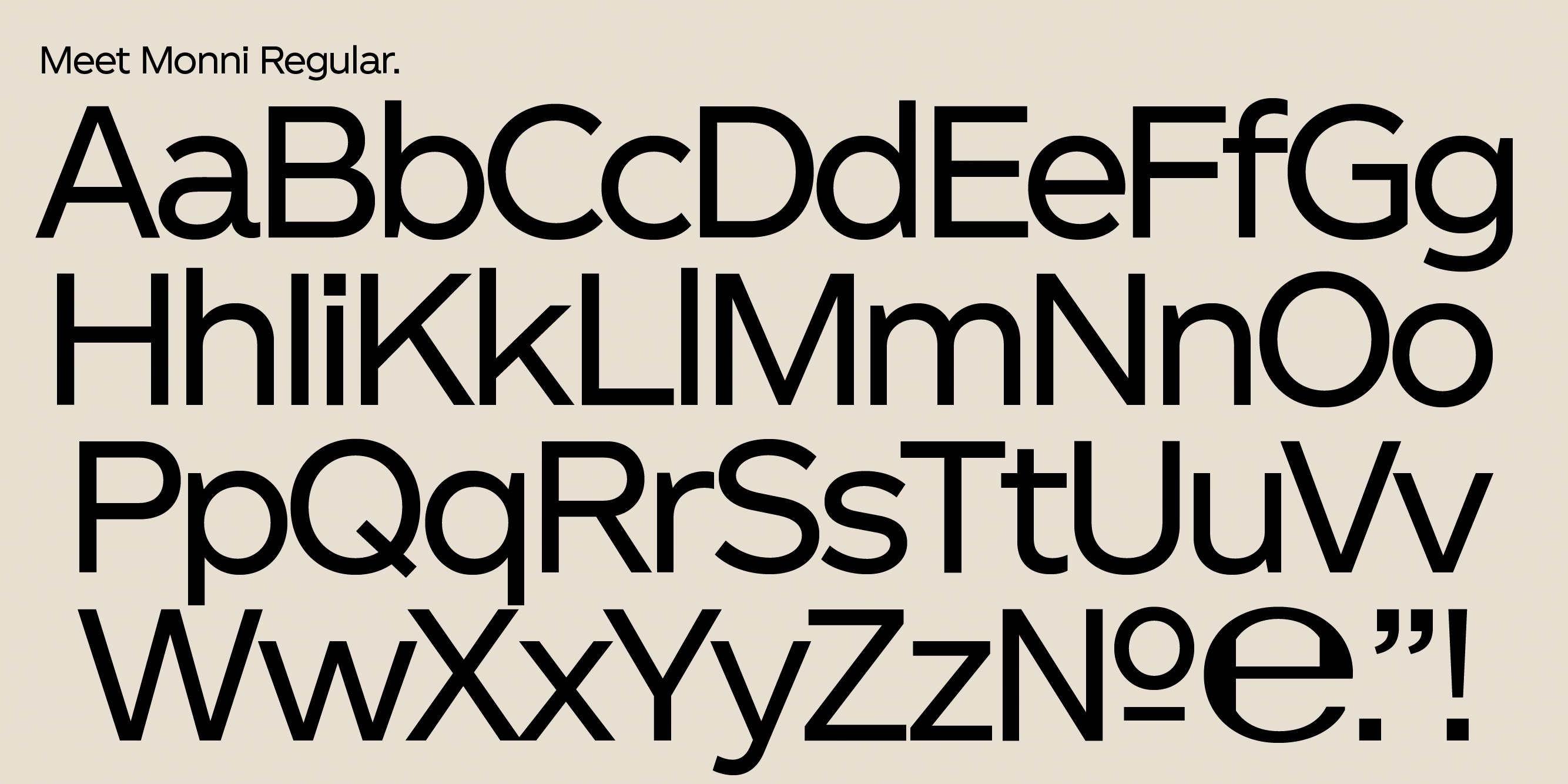 Monni Designer Font glyphs