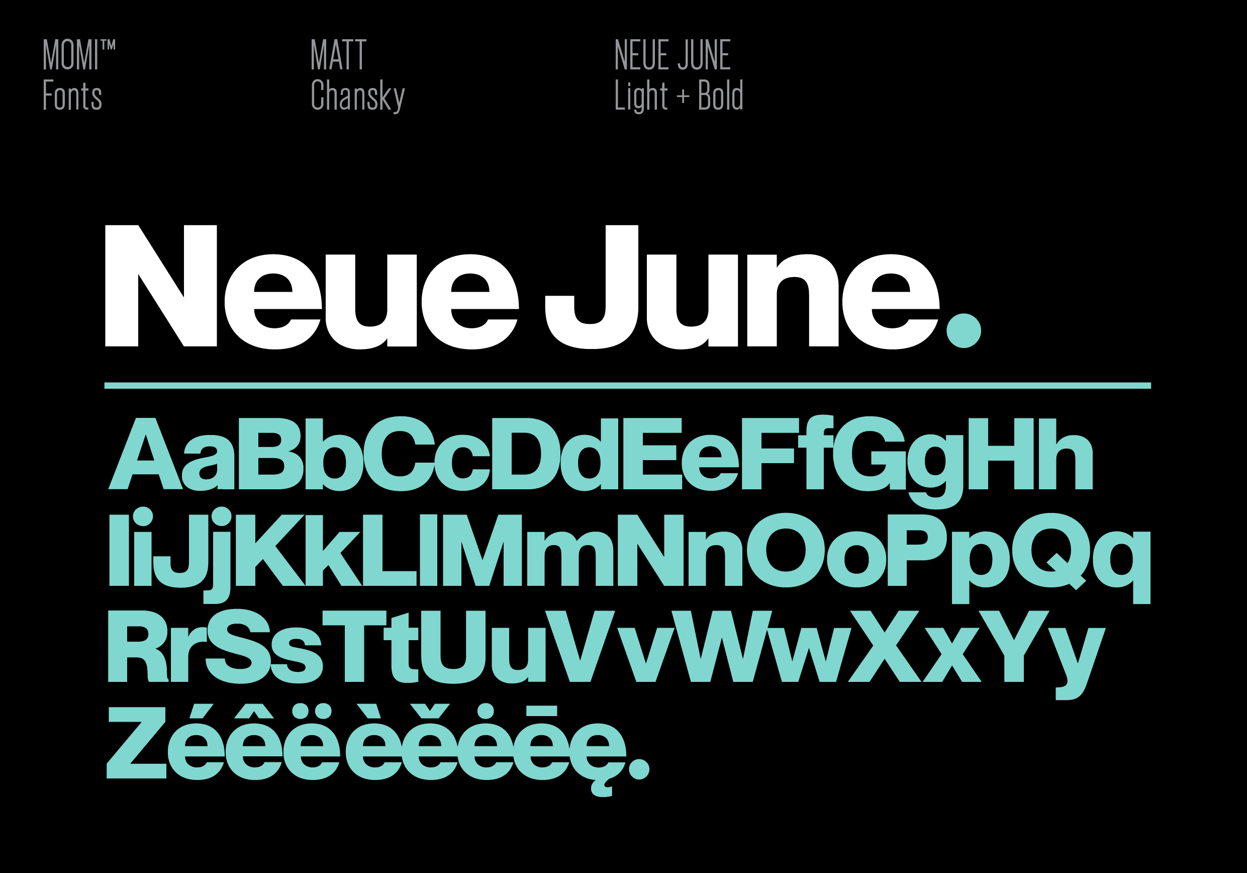 Neue June glyphs