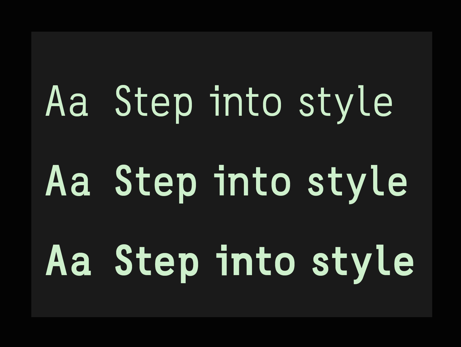 Elegant monospaced font