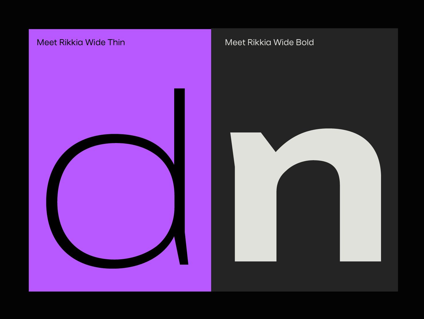 Normal and wide modern font